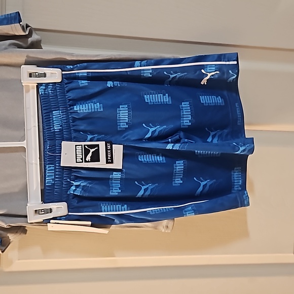 PUMA 2 PIECE OUTFIT: SHIRT/SHORTS: GRAY/BLUE: NEW WITH TAGS: SIZE 5 - Picture 5 of 6